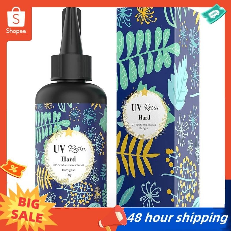 พร้อมส่ง กาวอีพ็อกซี่เรซิ่น UV แบบแข็ง 100 กรัม ใช้งานง่าย สําหรับทําเครื่องประดับ งานฝีมือ DIY