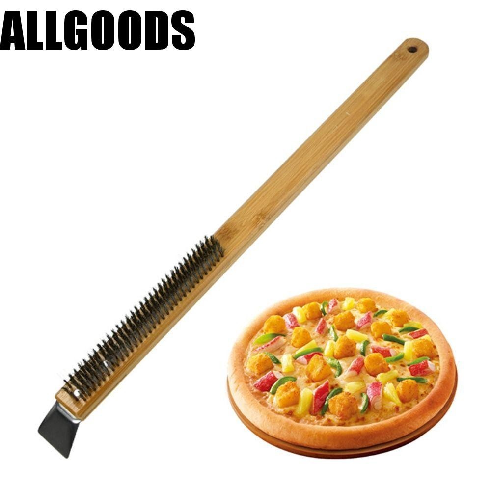 Allgoods แปรงทําความสะอาดเตาอบพิซซ่า ด้ามจับยาว ใช้ซ้ําได้