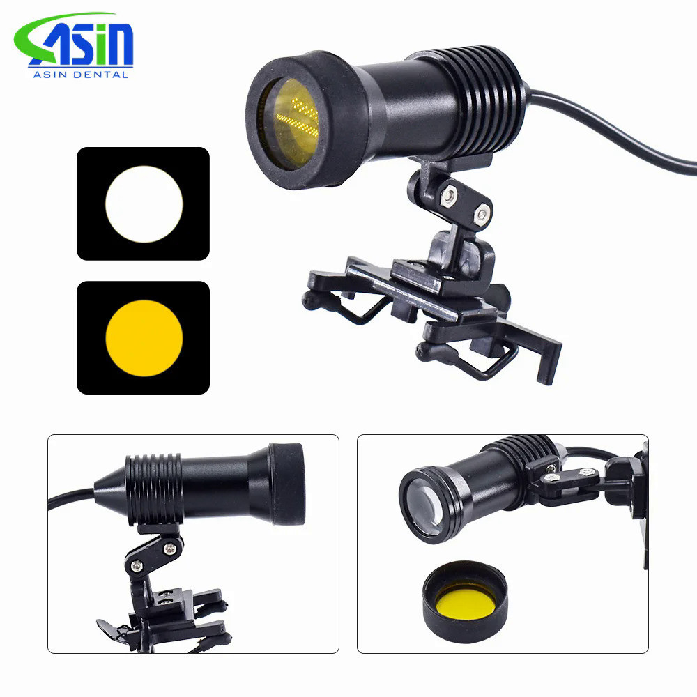 5W Headlight Headlamp with Glasses Clip for Dental Loupe Dental Lab Medical Loupe Dental Magnifier