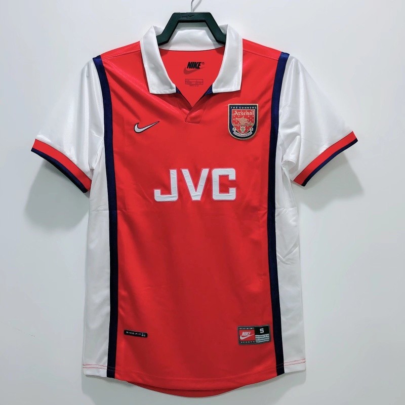 เสื้อกีฬาแขนสั้น ลายทีมชาติฟุตบอล Arsenal 1998 1999 98 99 คุณภาพสูง สไตล์เรโทร