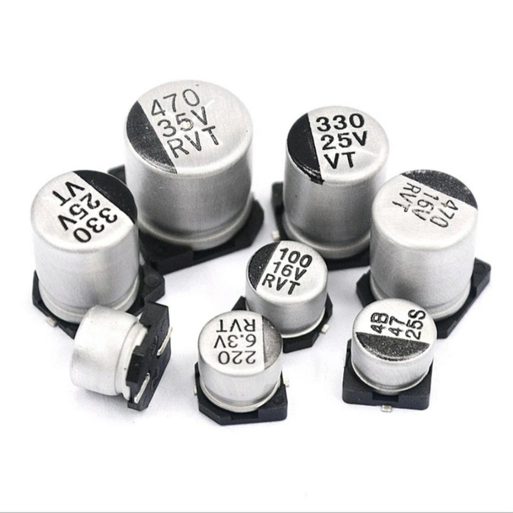 1ชิ้นCapacitor SMD 6.3v 10v 16v 25v 35v 50v 63v 1uf 2.2uf 3.3uf 4.7uf 10uf 22uf 33uf 47uf 100uf 220u