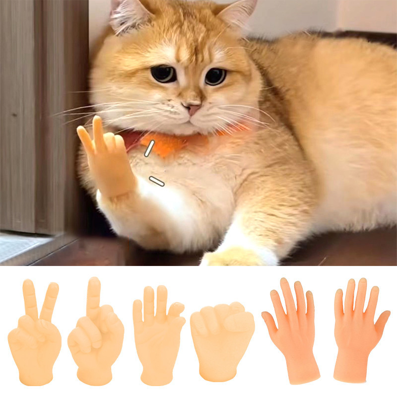 Creative Cat Little Finger Cover Funny Cat Mini Finger Set Creative น ่ ารักแมวของเล ่ นสัตว ์ เลี ้ ยงอุปกรณ ์