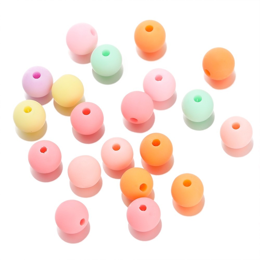 St.kunkka 50 ชิ ้ น6-8 มม.น ่ ารักสีอะคริลิค Frosted ลูกปัดสําหรับ DIY สร ้ อยข ้ อมือลูกปัดสร ้ อยคอลูกปัด