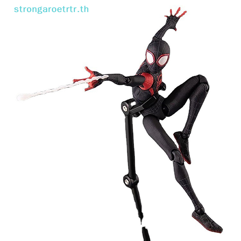 Strongaroetrtr Action Spiderman Miles Morales Action Figure รุ ่ น Spider-Man Into The Spider Verse Peter Parker Miles ตุ ๊ กตาของเล ่ น TH