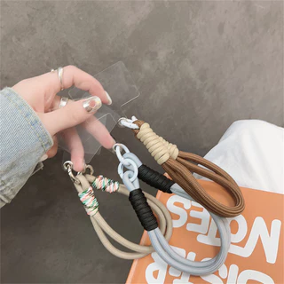 Luken Creative Braided Lanyard พวงกุญแจสําหรับเคสโทรศัพท ์ ผู ้ หญิง Anti Lost Knot เชือกสายคล ้ องกุญแจรถ Diy อุปกรณ ์ เสริมแฟชั ่ นพวงกุญแจ