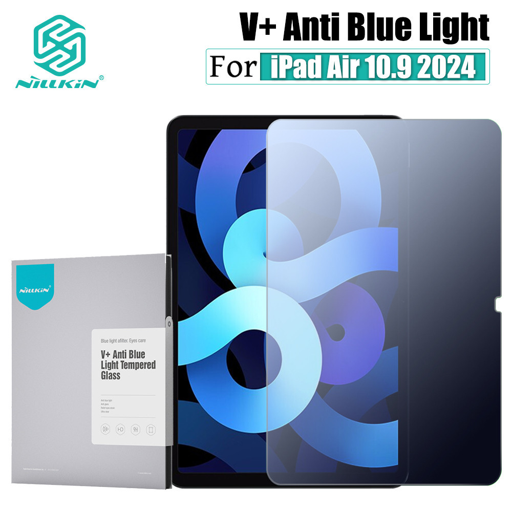 Nillkin V + กระจกนิรภัยป้องกันแสงสีฟ้าสําหรับ iPad Air 11 2024 / Air 11 2025 / Air 6 11′′′ ป้องกันดวงตาป้องกันรอยขีดข่วนลายนิ้วมือป้องกันแสงสะท้อน 9H Anti Explosion Screen Protector