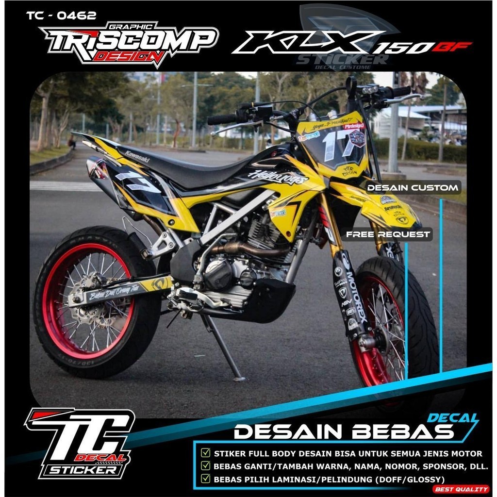 รูปลอกรถจักรยานยนต์ KLX BF DTTRACKER/KLX Gordon/KLX lama Striping สติกเกอร์ KLX 150Bf fullbody ล่าสุ