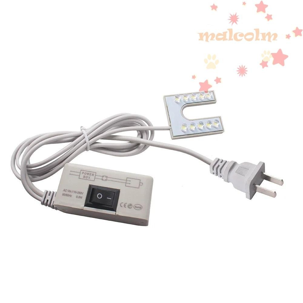 จักรเย ็ บผ ้ า MALCOLM|Light, EU/US ปลั ๊ ก 10LED ไฟทํางาน , โคมไฟอุตสาหกรรมไฟรูปตัว U พร ้ อมฐานแม ่ เหล ็ ก AC 110-265V โคมไฟตั ้ งโต ๊ ะอุตสาหกรรมเจาะกด