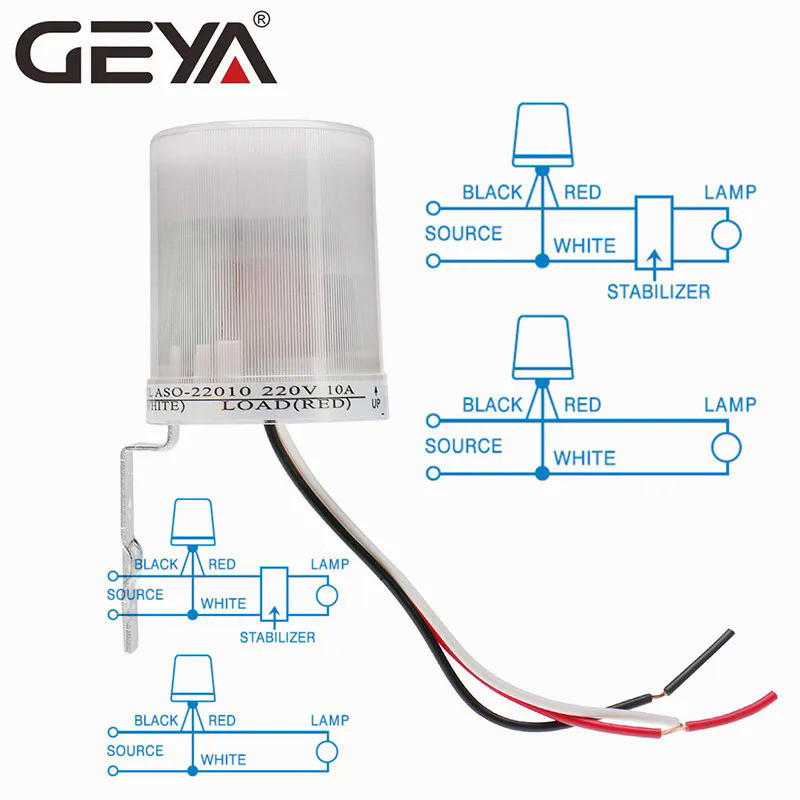 Geya Photo Sensor Light Sensor ดําเนินการ Auto Photocell Street Photoelectric Light Control Switch Max 30A