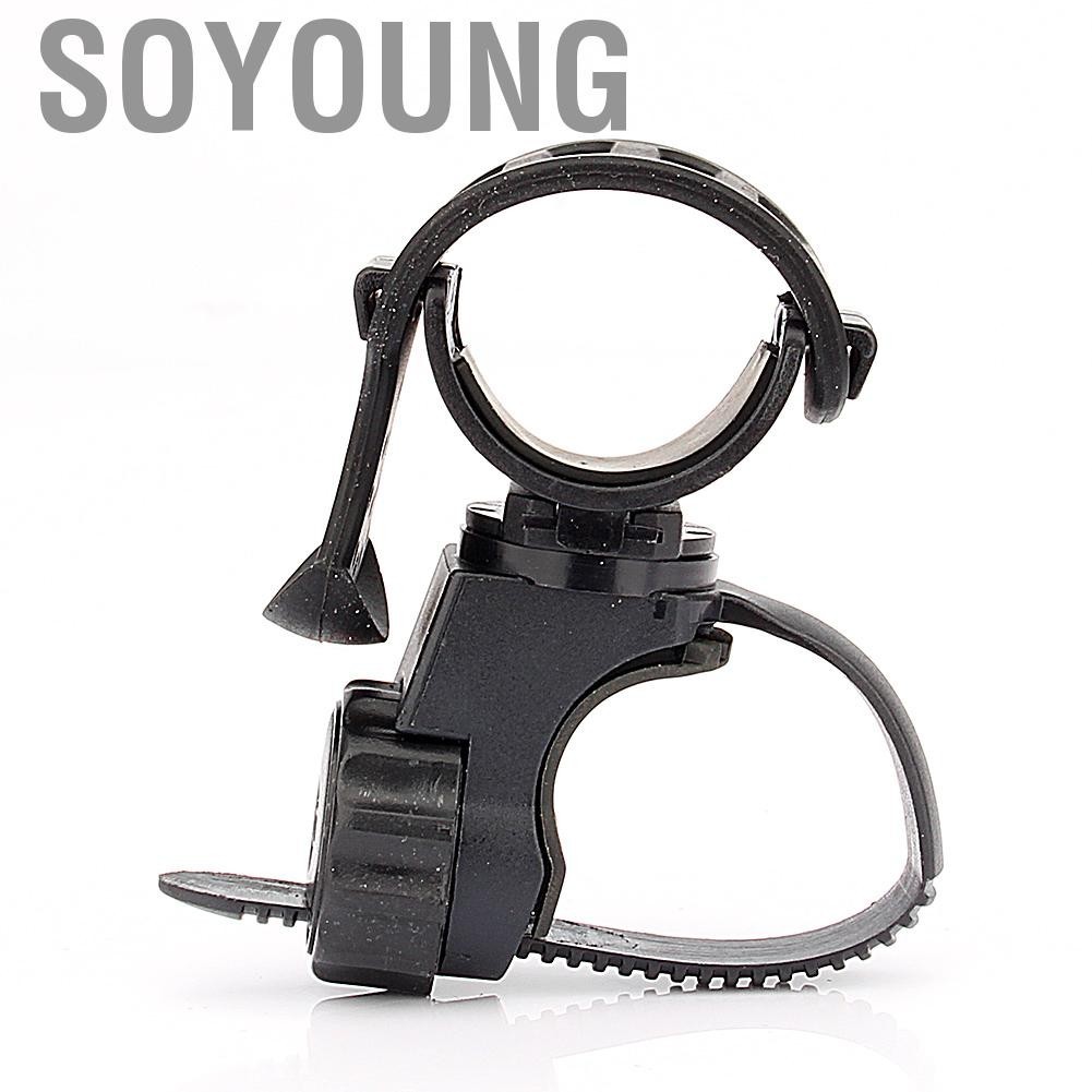 Soyoung Bike Cycling 360° Rotation Flashlight Torch Mount LED Light Holder Clamp Clip