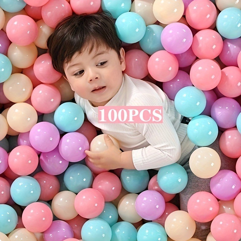 ลูกฟองสีเกรดอาหารหนา 100 ชิ ้ น - เหมาะสําหรับเด ็ กสระว ่ ายน ้ ํา Park & Ball Pit ของขวัญสนุก