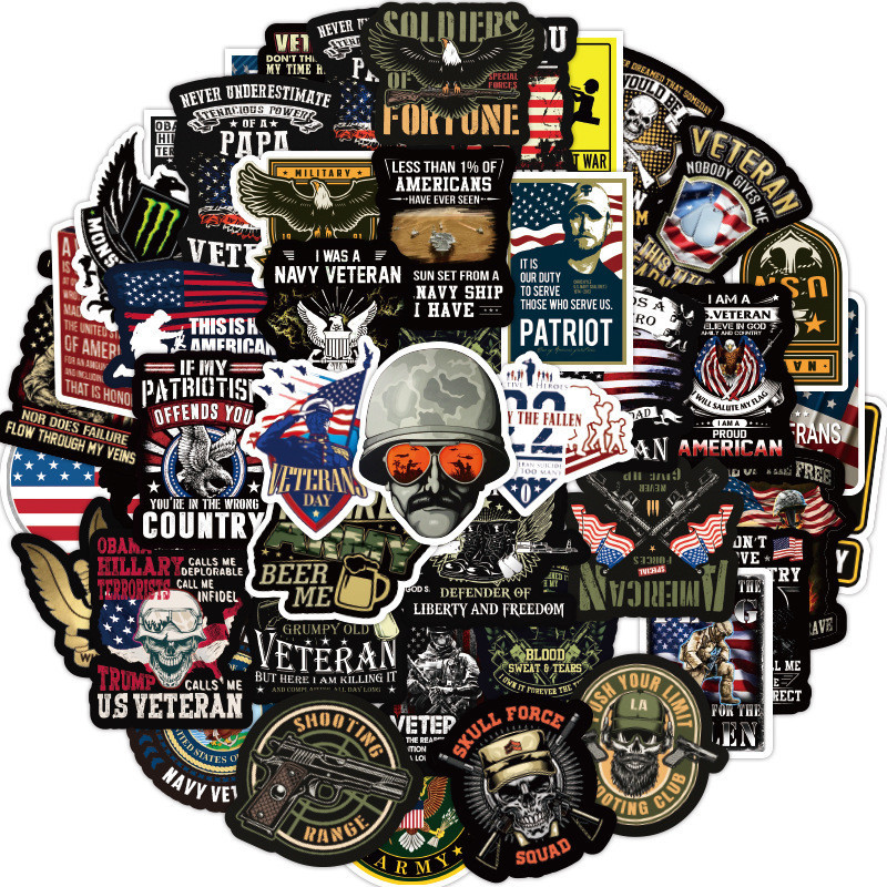 50Pcs/Set ❉ U.S Veterans Stickers ❉ DIY Fashion Waterproof Decals Doodle Stickers