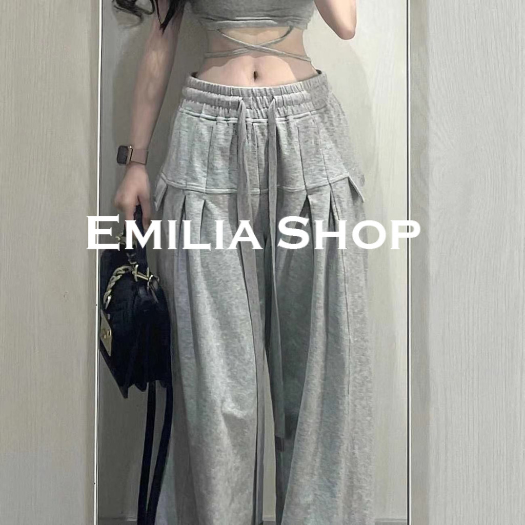 EMILIA SHOP กางเกงขายาว กางเกงคาร์โก้ผู้หญิง คาร์โก้ กางเกง คุณภาพสูง Popular สบายๆ comfortable WGK2