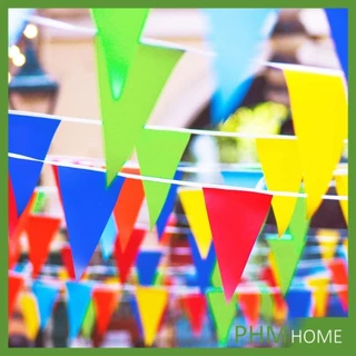 ธงราวสลับ 5 สี ธงจัดงานวัด ธงปาร์ตี้ ยาว 40 เมตร Multicolor Flags