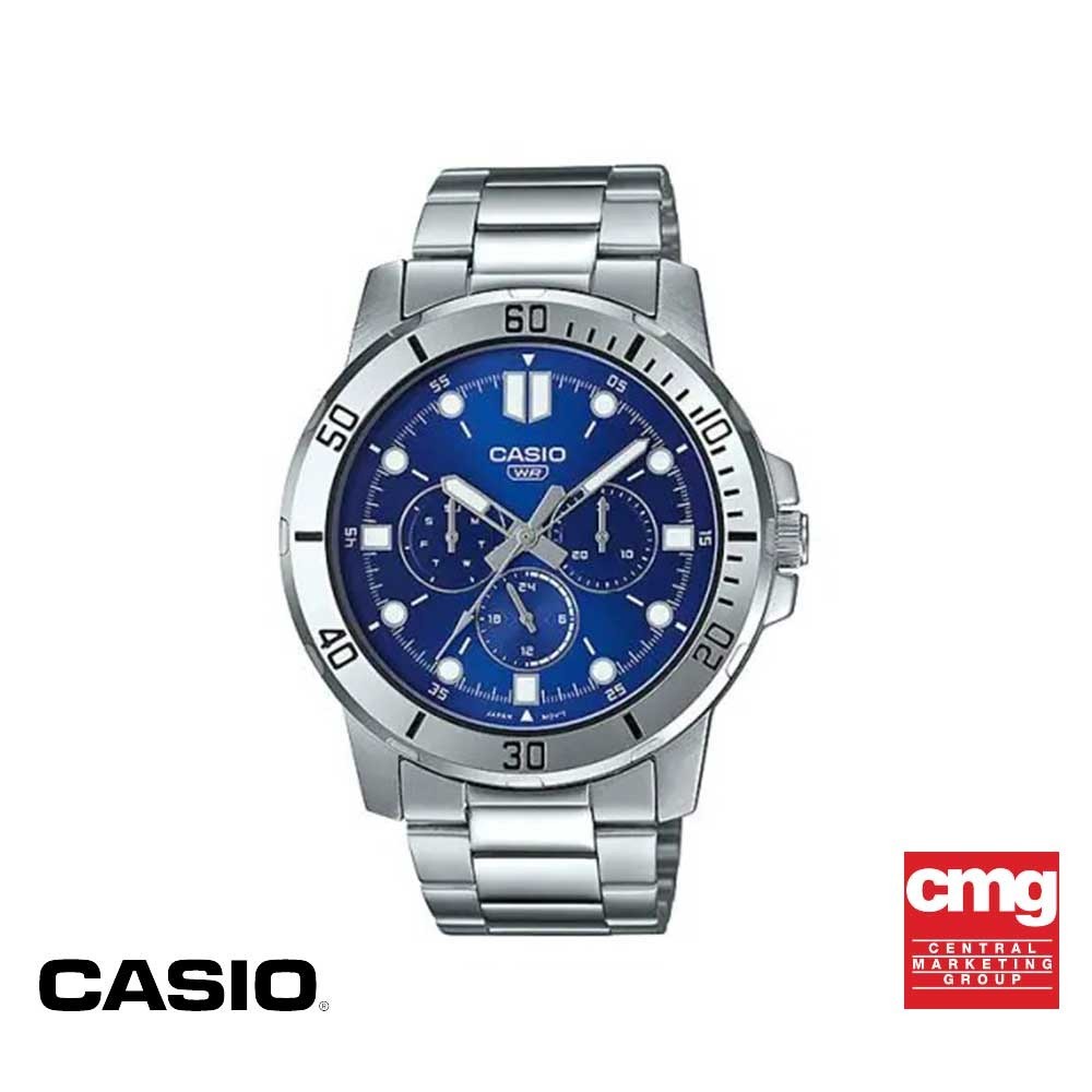 CASIO นาฬิกาข้อมือ CASIO รุ่น MTP-VD300D-2EUDF วัสดุสเตนเลสสตีล สีน้ำเงิน