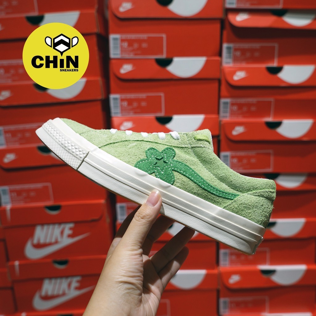 Converse x GOLF LE FLEUR ONE STAR Green Suede Flower Joint Limited Edition