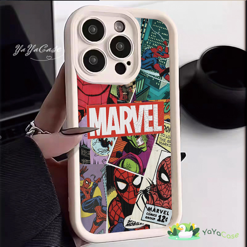 สำหรับ iPhone 11 13 Case FOR เคสไอโฟน14 15 12 pro max 6 7 8 14 15 Plus X XR XS Max การ์ตูนสไปเดอร์แมน รุ่น TPU SOFT เคส