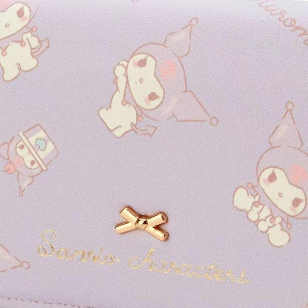 SANRIO ฤดูร้อนกระเป๋าเงิน,หนัง ปู่ กระเป๋าใส่เหรียญสามพับ,อเนกประสงค์ ซานริโอ สวัสดี คิตตี้ คุโรมิ มายเมโลดี้ ปลอบโยน พื้นผิวกระเป๋าสตางค์สั้นผู้หญิง
