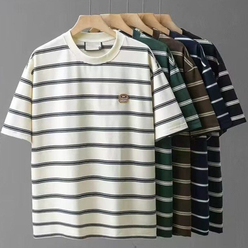 เสื้อยืดชาย เสื้อยืดลำลองแขนสั้นคอกลมลายฤดูร้อนสำหรับ เสื้อยืดผู้ชาย