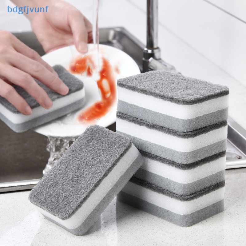 BDGF 1/5/10 ชิ้นครัวฟองน้ําล้างจานสองด้านทําความสะอาด Spongescrub ฟองน้ําสําหรับจานอุปกรณ์ครัว TH