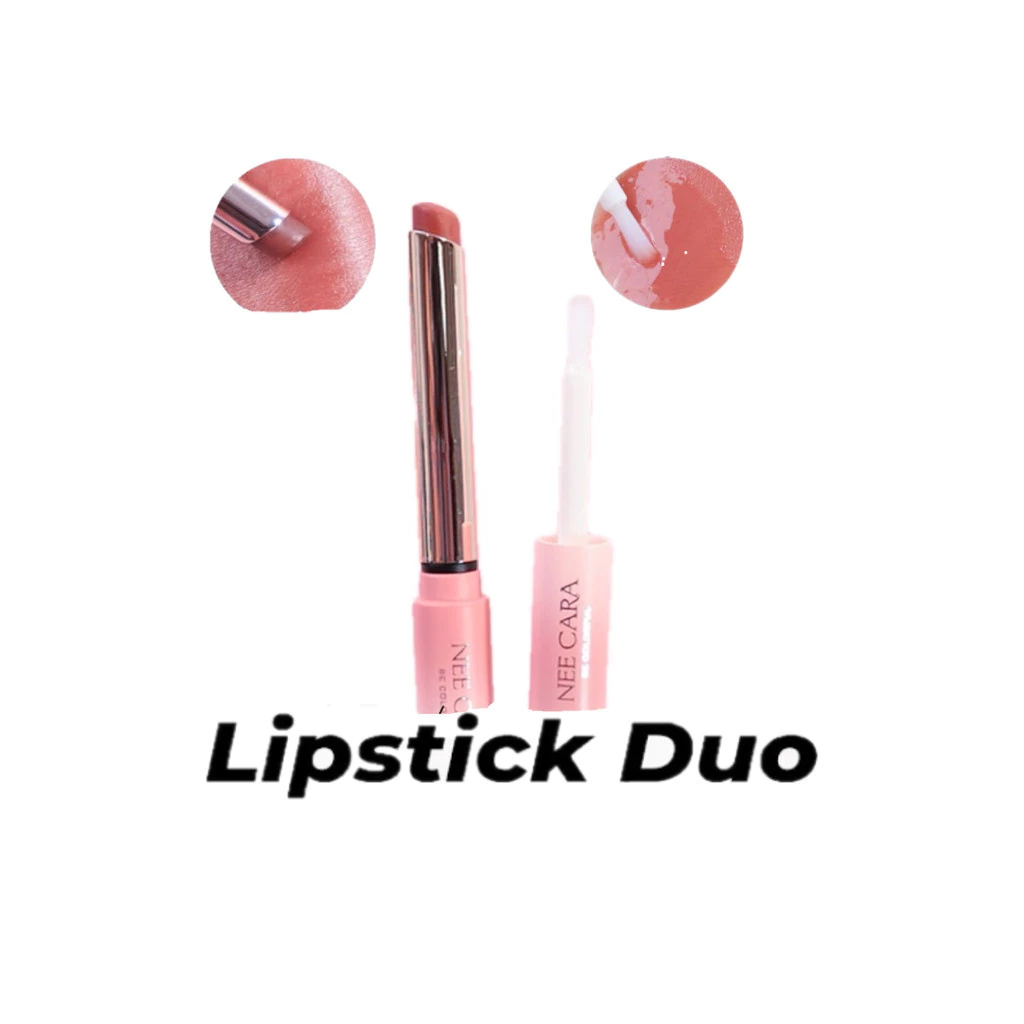 Nee Cara Long Lasting Lipstick Duo Matte & Gloss #N346 นีคาร่า ลอง ลาสติ้ง ลิปสติก ดูโอ้ แมทท์ แอนด์ กลอส x 1 ชิ้น svl