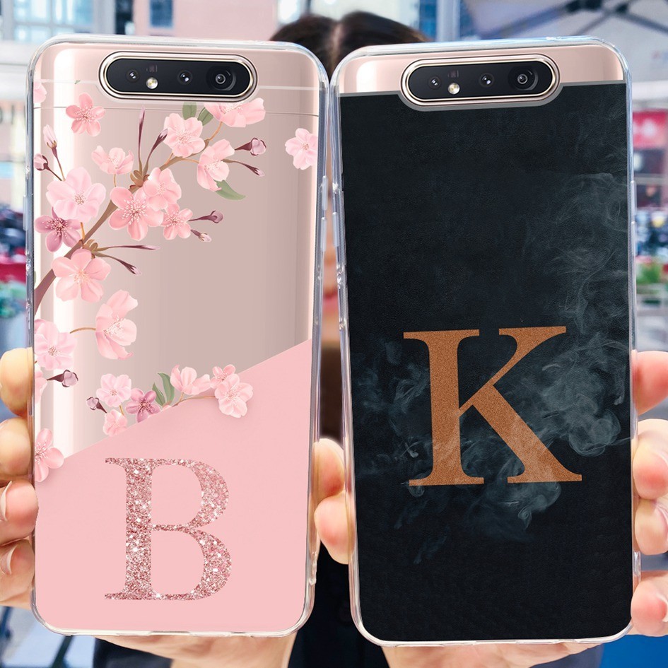 สําหรับ Samsung Galaxy A80 A90 กรณี SM-A805F SM-A8050 ล ้ างแฟชั ่ นดอกไม ้ ตัวอักษรกันกระแทกกันชนสําหรับ Samsung A80 ปลอก