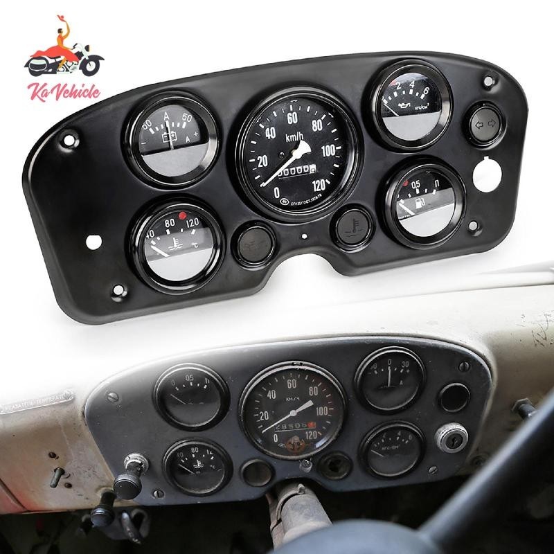 [Whstrong ] ทั ่ วไป 5 in 1 Gauge Cluster Supplies สําหรับรถยนต ์ 12V เปลี ่ ยนเกจวัดอุณหภูมิน ้ ํามัน
