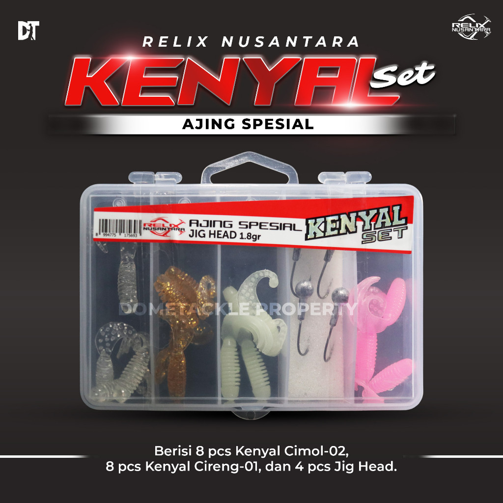 Relix Nusantara Soft Lure Set Ajing เหยื่อตกปลาหล่อพิเศษ Softlure Tin Jighead Package