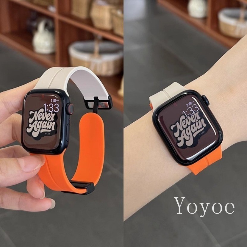 สายสปอร์ตสําหรับสายนาฬิกาอัจฉริยะ49มม.44มม.45มม.38มม.40มม.42มม.41มม.ซิลิโคนสร้อยข้อมือแม่เหล็กสําหรับ ฉันดู 46มม ชุด10อัลตร้า2 9 6 5 7 8 กับ 3 4อุปกรณ์ข้อ