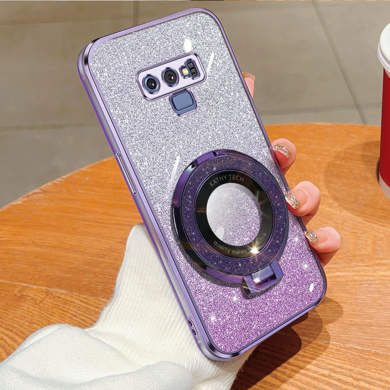 สําหรับ Samsung Galaxy Note 9 กรณีขาตั ้ งกระจกกันกระแทก Electroplated TPU ฝาครอบด ้ านหลังเคสโทรศัพท ์ สําหรับ Samsung Note9 กรณี