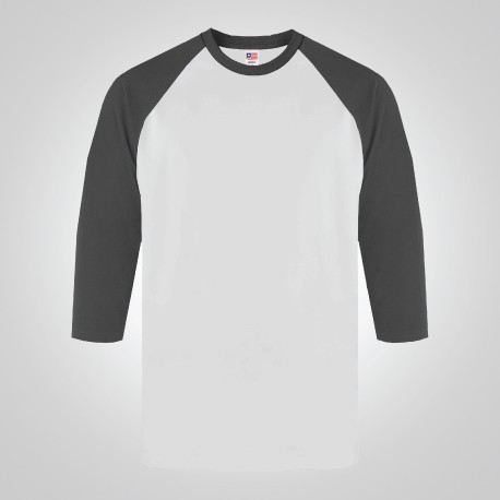 NSA - ผ้าขี้ริ้วคอตตอนพรีเมี่ยม 3/4 7260 สีขาว/ชาร์โคล