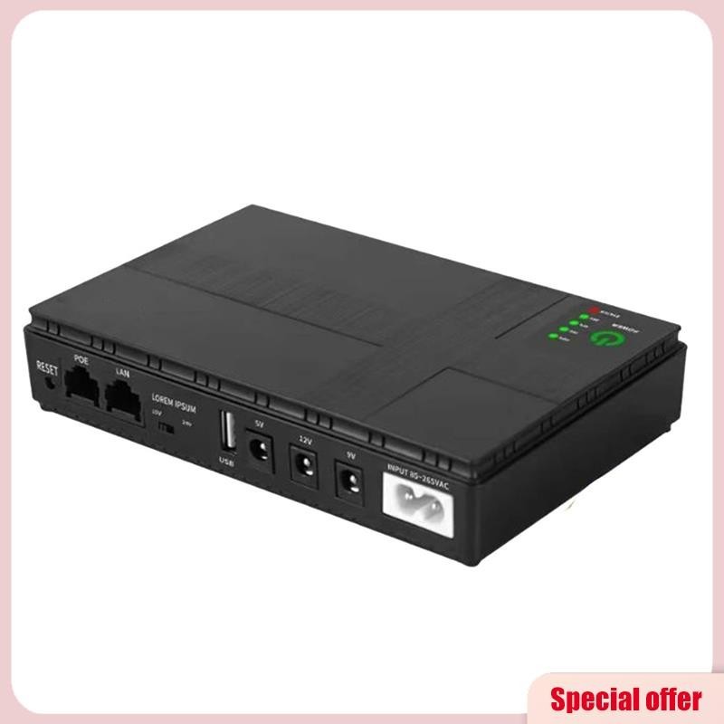9v 12V Mini UPS Uninterruptible Power Supply Mini UPS 10400MAh 18W แบตเตอรี ่ สํารองสําหรับ WiFi Router กล ้ องวงจรปิด ( ปลั ๊ กUS )