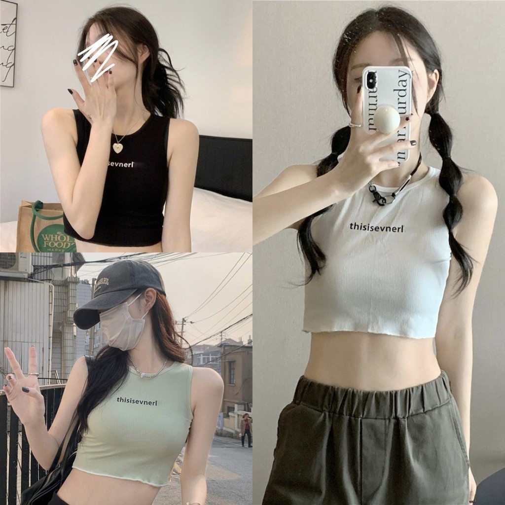 ราคาถูกที่สุด เสื้อกล้ามผ้าร่อง อกสกรีนลาย thisissevnerl 4 สี