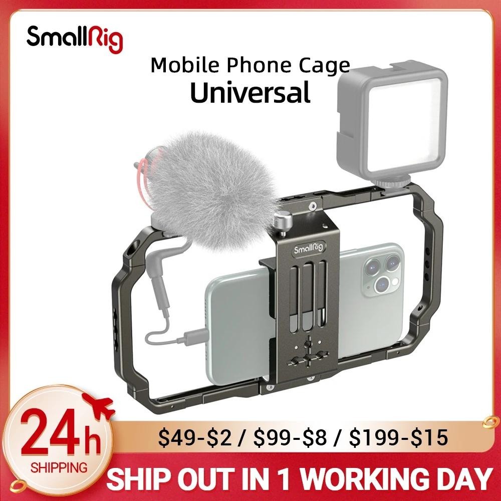 SmallRig Universal โทรศัพท์มือถือกรงสมาร์ทโฟน Video Rig Filmmaking Vlogging Rig กรณี Stabilizer Allo