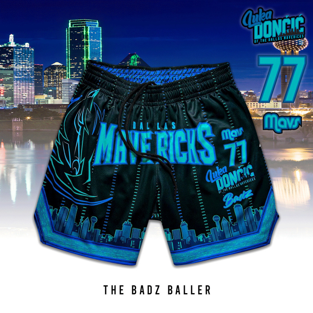 Badz Xero LUKA Mavericks City Edition กางเกงขาสั ้ นบาสเก ็ ตบอล