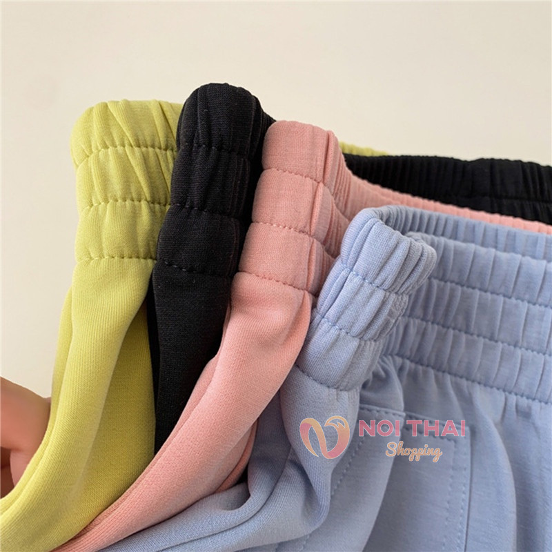 🎀 กางเกงขาสั้นผู้หญิงทรงหลวม เอวสูง  สไตล์เกาหลี ทรงสวยมาก แบบเอวยางยืด 🧩 มีกระเป๋า  ขากว้าง nt99