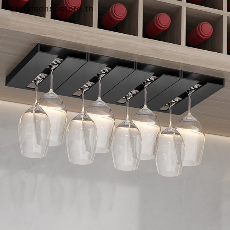 Shine ตู้ครัวไม่มีที่วางเจาะชั้นวางแก้วไวน์ Multi-Function Classification Stemware ถ้วย Organizer แขวนผู้ถือชั้นวาง TH