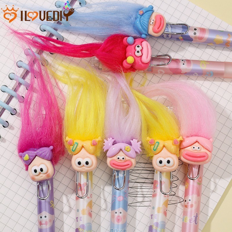 [ แนะนํา ] Explosive Doll Neutral Pen - Creative, Funny, Cartoon - Black Signature Pen - Painting Pen - Hand Ledger Press Pen - Office School Supplies - Student Stationery