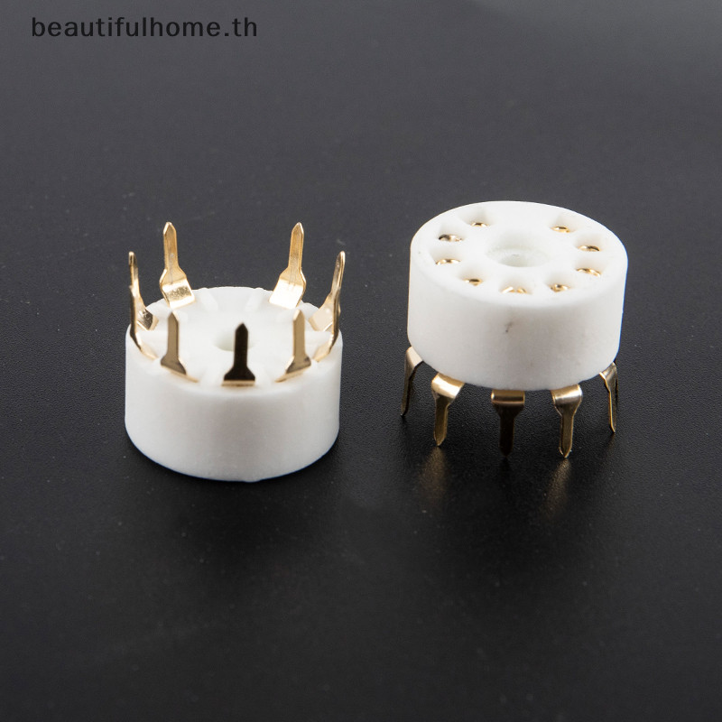 {HG ใหม่} 5 ชิ้นเซรามิค 9pin B9A PCB Mount Tube Socket 12AX7 12AT7 Hifi Audio Vintage AMP ~