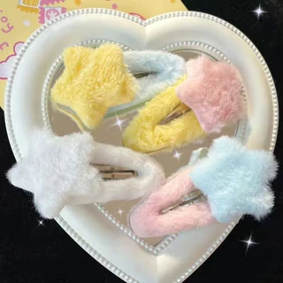(พร้อมส่ง) กิ๊บติดผม รูปดาว แบบขนนุ่มนิ่ม น่ารัก มุ้งมิ้ง
