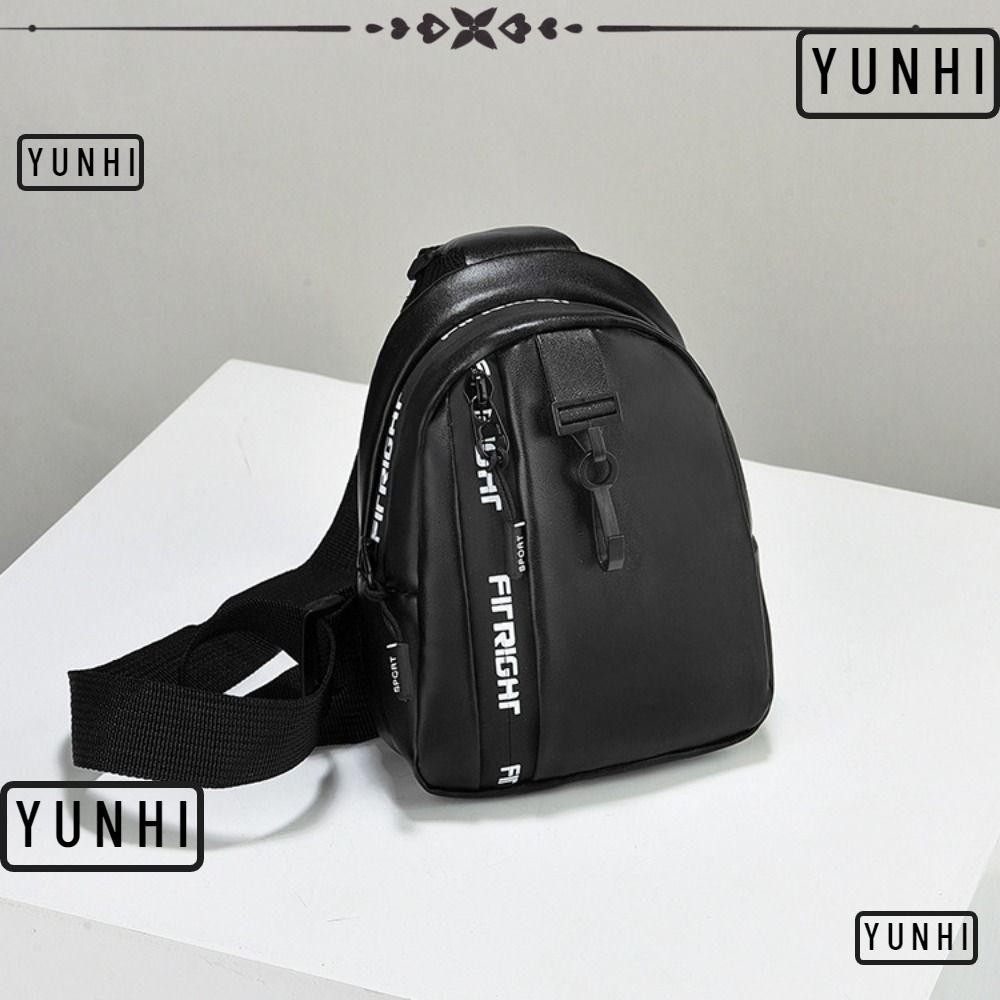 Yunhi กระเป๋าคาดหน้าอก, กระเป๋าคาดเอวหนัง PU All-match, กระเป๋าคาดเอวแฟชั่นสีทึบเข็มขัดผู้หญิง