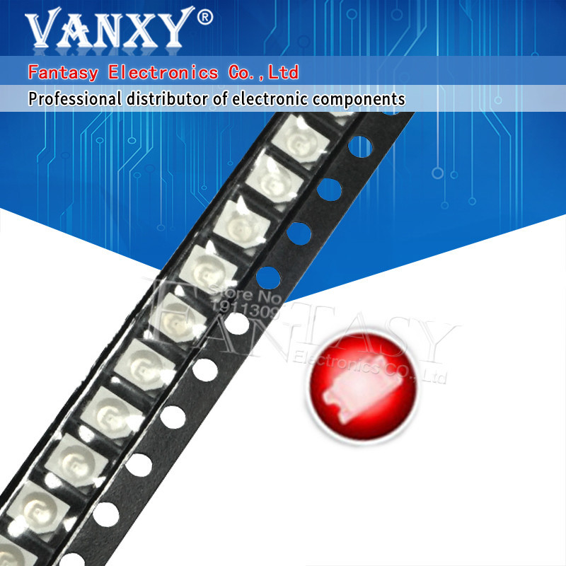 100 ชิ ้ นสีแดงสีฟ ้ าสีเหลืองสีขาวสีเขียว 3528 1210 SMD LED ไดโอดแสงส ่ วนประกอบอิเล ็ กทรอนิกส ์
