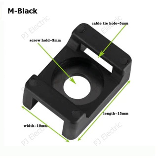 50 ชิ้น แป้นสกรูยึดเคเบิ้ลไทร์สีดำหรือขาว (Saddle Type Tie Mount) มี 3 ขนาดให้เลือก เล็ก กลาง หรือ ใหญ่