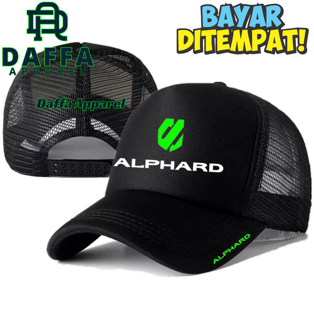 เครื่องแต่งกาย Daffa ALPHARD Trucker Hat - ALPHARD Logo Distro Hat - Premium ALPHARD Hat - หมวกผู้ให