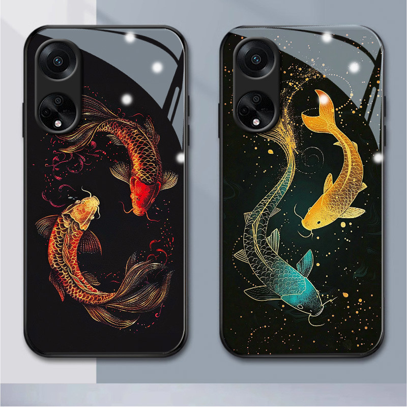 Koi oppo เคสโทรศัพท์แก้ว oppo a98 a15 a35 a16 a17 a3 a31 a74 a77 a78 a91 a92 a9 a5 a79 a95 a96 a1 a38 a58 a7x a1 a1s a1514 a16s a1514 a33 a16s a1514
