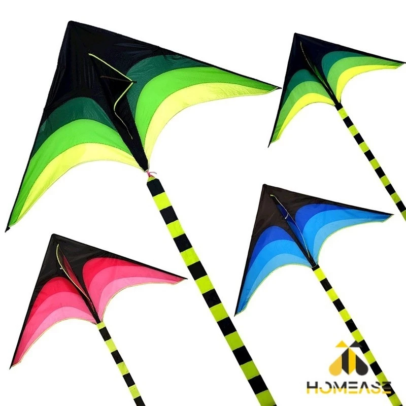 HA ว่าวสามเหลี่ยม ว่าวสายรุ้ง สีสดใส มีหางว่าวยาว รวมประมาณ 1.9 m เรียว Colored kite