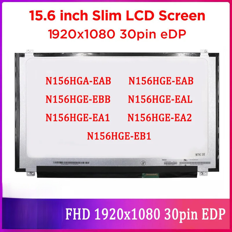 15.6 Slim แล็ปท็อปหน้าจอ LCD N156HGA-EAB fit N156HGE-EAB N156HGE-EBB N156HGE-EAL N156HGE-EA1 EA2 EB1