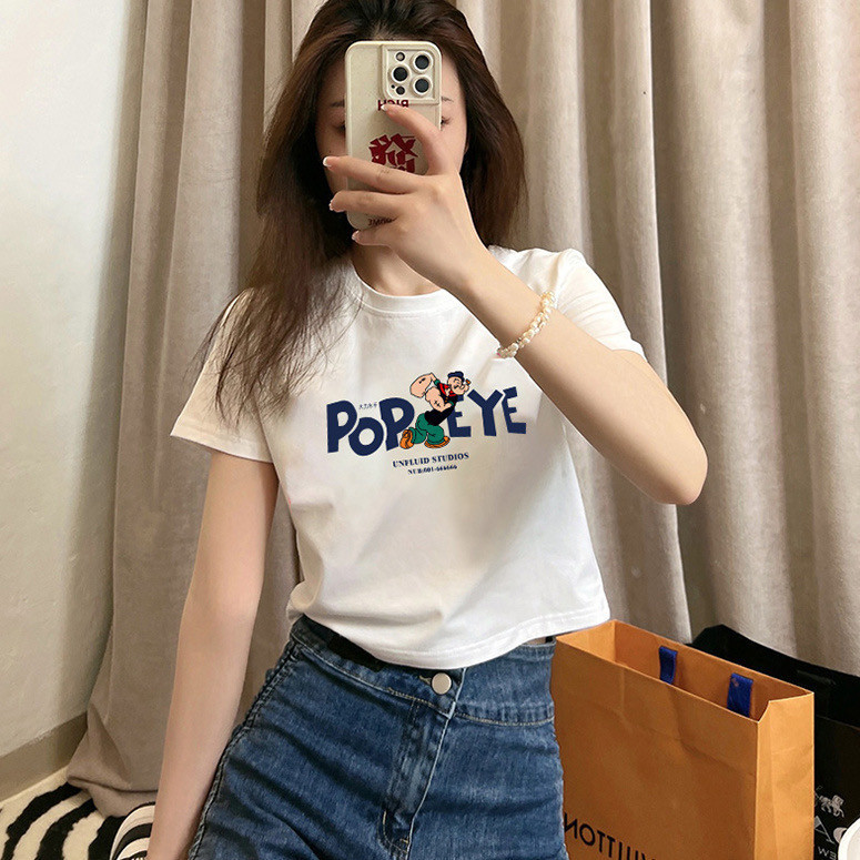 （พร้อมส่งจากกทม มาถึงใน 2วัน）เสื้อครอปแขนสั้น ผ้าคัตคอน นิ่มใส่สบาย #แขนสั้น 100%Cotton T-shirt เสื้อยืดผู้หญิง