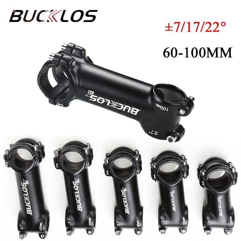 BUCKLOS 7/17/22 ° MTB สเต็ม 31.8mm คอแฮนด์จักรยานเสือภูเขา คอแฮนด์จักรยาน 60/70/80/90/100mm คอแฮนด์ สเตมจักรยาน