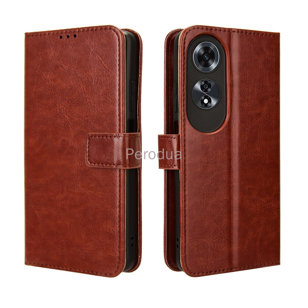 สําหรับ OPPO A60 4G CPH2631 กรณี PU หนังขาตั ้ งผู ้ ถือ OPPOA60 Flip Casing แม ่ เหล ็ กพับหนัง